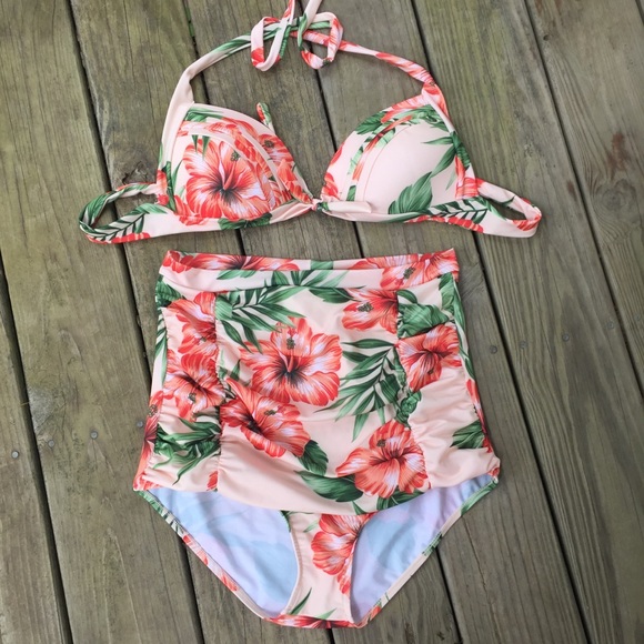 Cocoship Other - Cocoship Tropical Print Bikini 2X High Waist